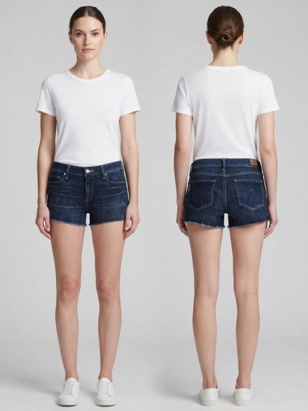 PAIGE Dark Wash Cutoff Denim Shorts - Size 28